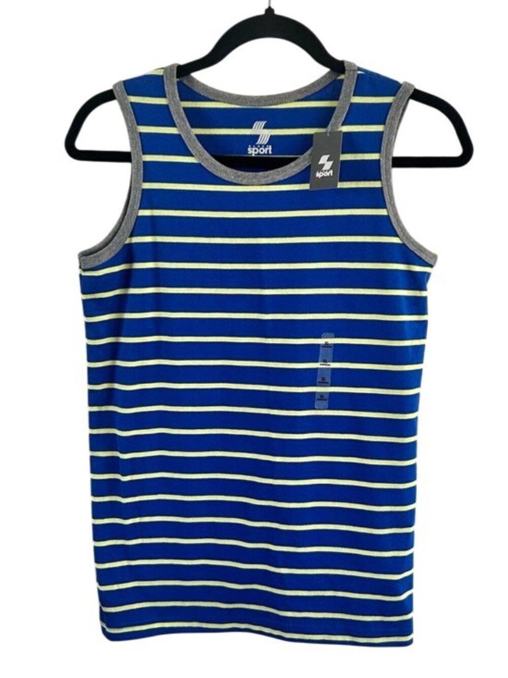Children’s Place Sport Blue & Lime Stripe Tank Top Boys Sz XL Athletic Summer